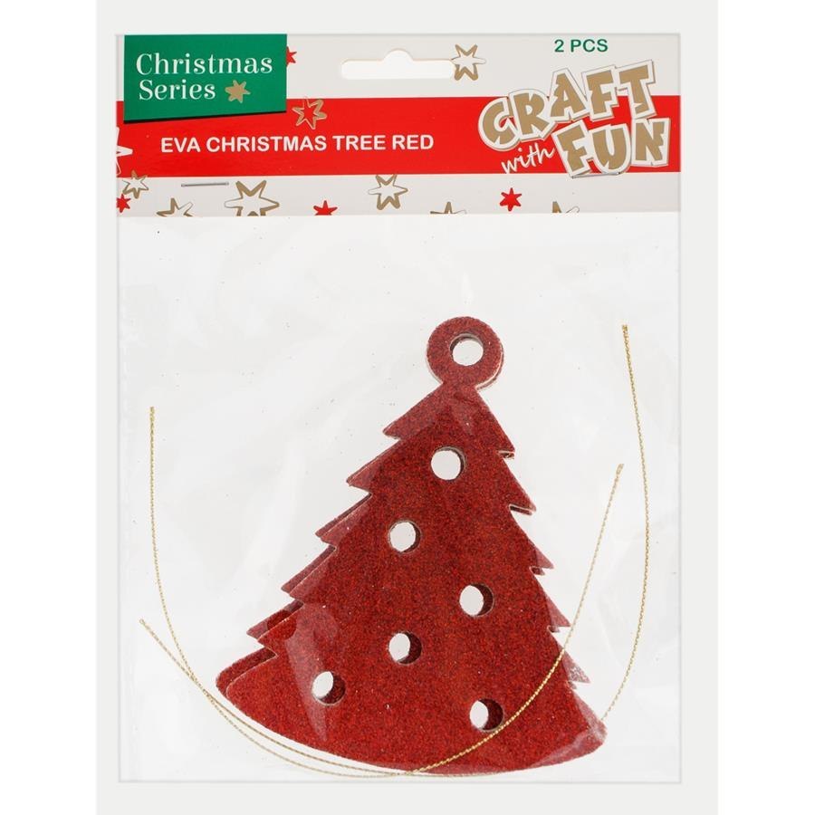 GOMA EVA DECORATIVA BN ARBOL DE NAVIDAD ROJO ARTESANAL CON DIVERSIÓN COLGANTE 438610